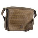FENDI Zucchino Shoulder Bag PVC Leather Brown Auth ep15338-1