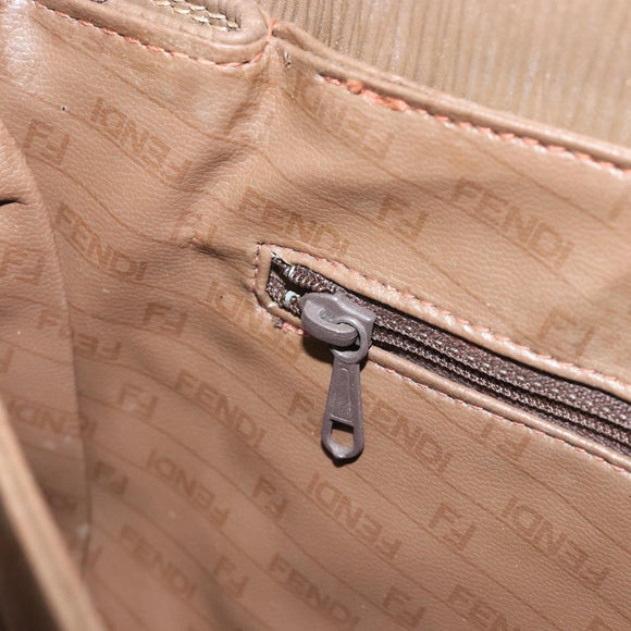 FENDI Zucchino Shoulder Bag PVC Leather Brown Auth ep15338