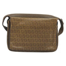 FENDI Zucchino Shoulder Bag PVC Leather Brown Auth ep15338-2