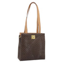 CELINE Macadam Tote Bag PVC Leather Brown Gold Tone Auth ep15343-1