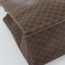 CELINE Macadam Tote Bag PVC Leather Brown Gold Tone Auth ep15343-11
