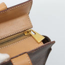 CELINE Macadam Tote Bag PVC Leather Brown Gold Tone Auth ep15343-14