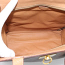 CELINE Macadam Tote Bag PVC Leather Brown Gold Tone Auth ep15343-16