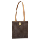 CELINE Macadam Tote Bag PVC Leather Brown Gold Tone Auth ep15343-2