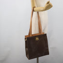 CELINE Macadam Tote Bag PVC Leather Brown Gold Tone Auth ep15343-23