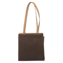 CELINE Macadam Tote Bag PVC Leather Brown Gold Tone Auth ep15343-3