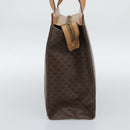 CELINE Macadam Tote Bag PVC Leather Brown Gold Tone Auth ep15343-5