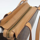 CELINE Macadam Tote Bag PVC Leather Brown Gold Tone Auth ep15343-6