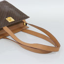 CELINE Macadam Tote Bag PVC Leather Brown Gold Tone Auth ep15343-7