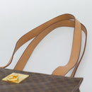 CELINE Macadam Tote Bag PVC Leather Brown Gold Tone Auth ep15343-8