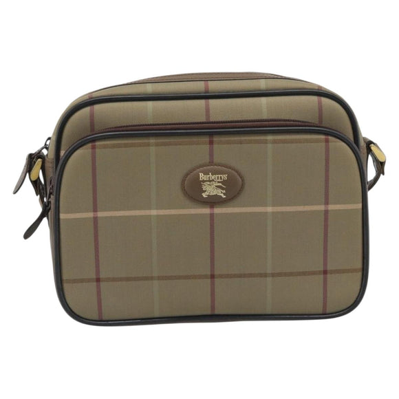 Burberrys Nova Check Shoulder Bag Canvas Beige Gold Tone Auth ep15344
