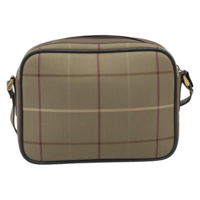 Burberrys Nova Check Shoulder Bag Canvas Beige Gold Tone Auth ep15344 - 0