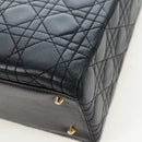 Christian Dior Canage Lady Dior Hand Bag Lamb Skin 2way Black Auth ep15345SAM-15