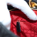 Christian Dior Canage Lady Dior Hand Bag Lamb Skin 2way Black Auth ep15345SAM-22