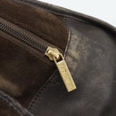 LOEWE Hand Bag Suede Brown Gold Tone Auth ep15349-10