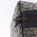 CELINE C Sulky Boston Bag Canvas Navy Gold Tone Auth ep15354-17