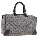 CELINE C Sulky Boston Bag Canvas Navy Gold Tone Auth ep15354-1