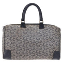 CELINE C Sulky Boston Bag Canvas Navy Gold Tone Auth ep15354-13