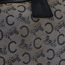 CELINE C Sulky Boston Bag Canvas Navy Gold Tone Auth ep15354-2
