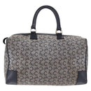 CELINE C Sulky Boston Bag Canvas Navy Gold Tone Auth ep15354-3