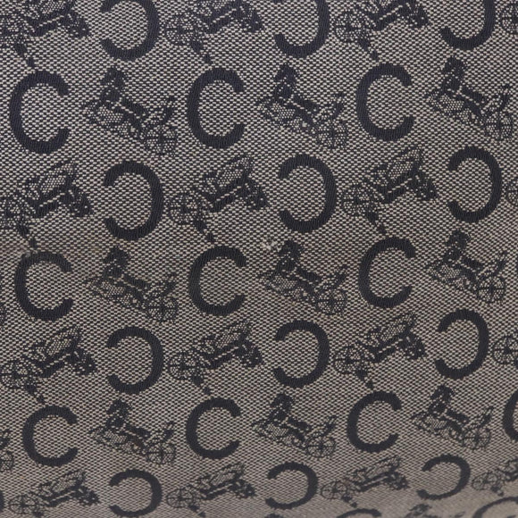 CELINE C Sulky Boston Bag Canvas Navy Gold Tone Auth ep15354