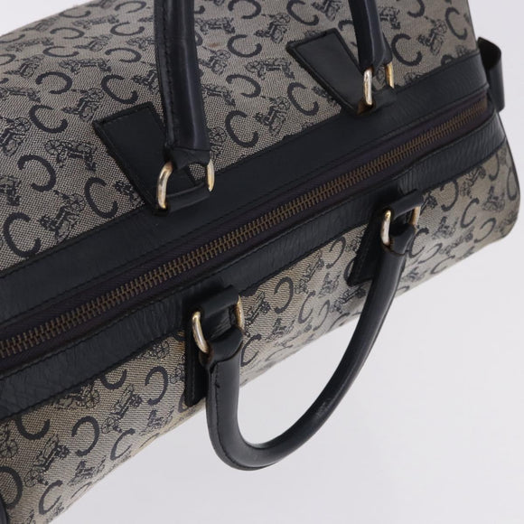 CELINE C Sulky Boston Bag Canvas Navy Gold Tone Auth ep15354