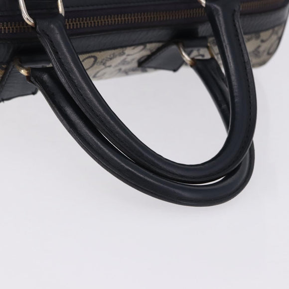CELINE C Sulky Boston Bag Canvas Navy Gold Tone Auth ep15354