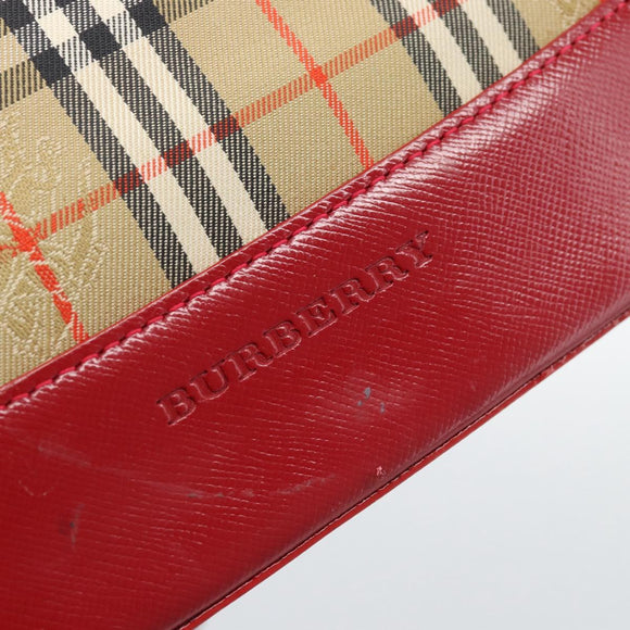 BURBERRY Nova Check Hand Bag Canvas 2way Beige Red Auth ep15355A