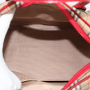 BURBERRY Nova Check Hand Bag Canvas 2way Beige Red Auth ep15355A-12