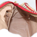 BURBERRY Nova Check Hand Bag Canvas 2way Beige Red Auth ep15355A-18