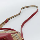 BURBERRY Nova Check Hand Bag Canvas 2way Beige Red Auth ep15355A-8