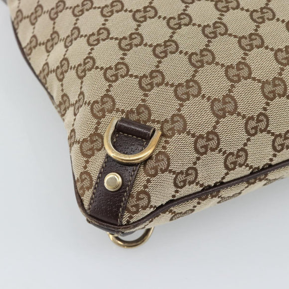 GUCCI GG Canvas Shoulder Bag Beige Gold Tone 131326 Auth ep15356A