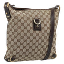GUCCI GG Canvas Shoulder Bag Beige Gold Tone 131326 Auth ep15356A-1