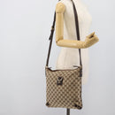 GUCCI GG Canvas Shoulder Bag Beige Gold Tone 131326 Auth ep15356A-22