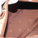 BURBERRY Nova Check Hand Bag PVC Leather Beige Gold Tone Auth ep15358A-12