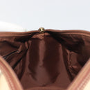 BURBERRY Nova Check Hand Bag PVC Leather Beige Gold Tone Auth ep15358A-17