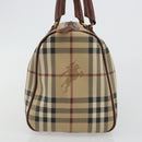 BURBERRY Nova Check Hand Bag PVC Leather Beige Gold Tone Auth ep15358A-4