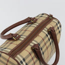 BURBERRY Nova Check Hand Bag PVC Leather Beige Gold Tone Auth ep15358A-6