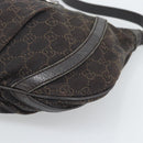 GUCCI GG Canvas Shoulder Bag Outlet Brown Silver 265691 Auth ep15359-9
