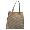 GUCCI GG Supreme Tote Bag PVC Leather Beige Gold Tone 56 02 998 Auth ep15360-1