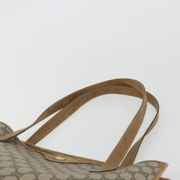 GUCCI GG Supreme Tote Bag PVC Leather Beige Gold Tone 56 02 998 Auth ep15360