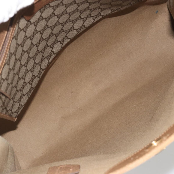GUCCI GG Supreme Tote Bag PVC Leather Beige Gold Tone 56 02 998 Auth ep15360