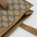 GUCCI GG Supreme Tote Bag PVC Leather Beige Gold Tone 56 02 998 Auth ep15360-8