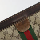 GUCCI GG Supreme Clutch Bag PVC Leather Beige Brown Auth ep15361-8
