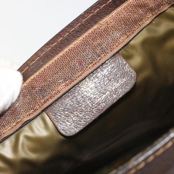 GUCCI GG Supreme Clutch Bag PVC Leather Beige Brown Auth ep15361