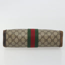 GUCCI GG Supreme Clutch Bag PVC Leather Beige Brown Auth ep15361-6