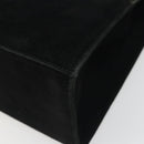 Salvatore Ferragamo Gancini Hand Bag Suede Black Gold Tone Auth ep15363A-9