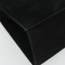 Salvatore Ferragamo Gancini Hand Bag Suede Black Gold Tone Auth ep15363A-14