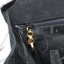 Salvatore Ferragamo Gancini Hand Bag Suede Black Gold Tone Auth ep15363A-19