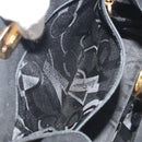 Salvatore Ferragamo Gancini Hand Bag Suede Black Gold Tone Auth ep15363A-20